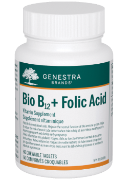 Genestra Bio B-12 + Folic Acid - 60 Chew Tabs
